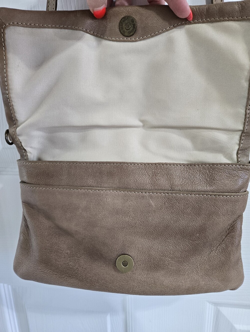 Lucky Brand Tan Studded Leather Crossbody Bag - Picture 10 of 11
